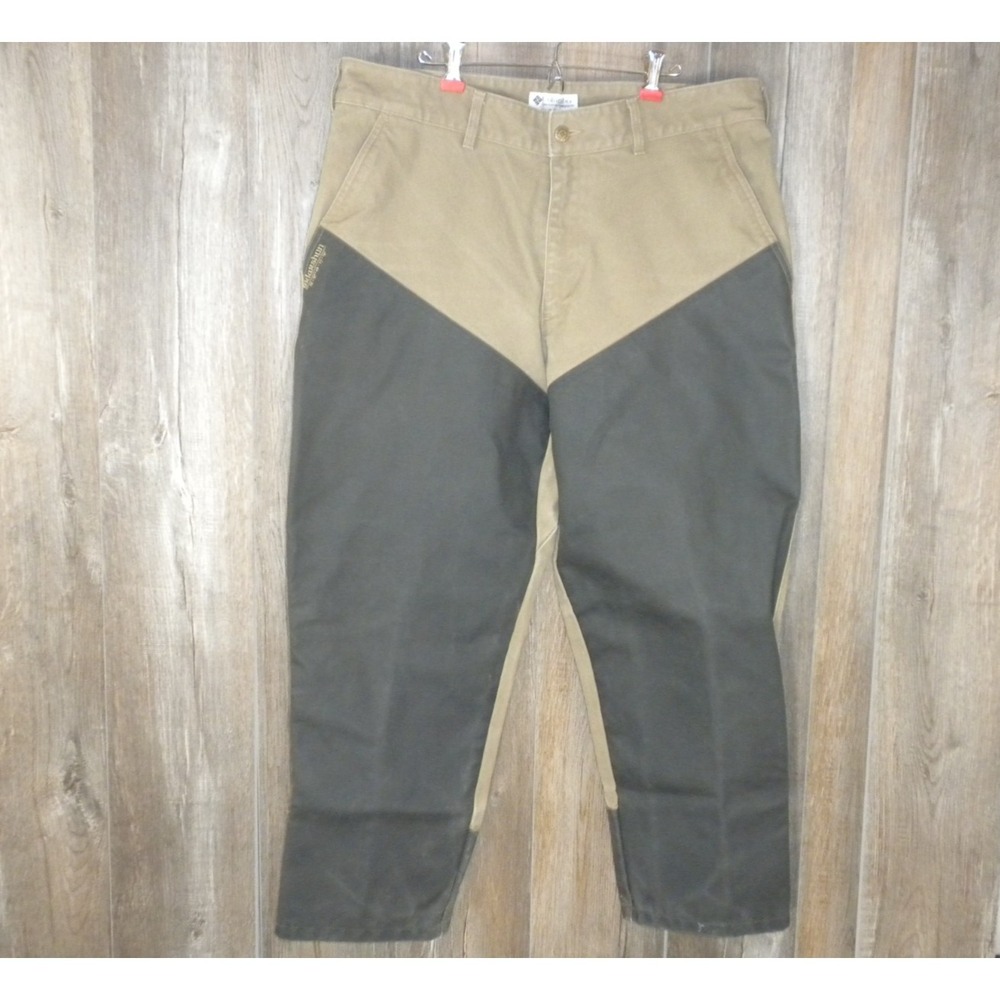 Columbia Pants 40x30 Brown Black Briarshun Stout Double Front Brush Canvas Lined